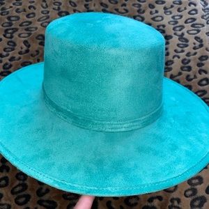Turquoise Blue Hat with Brim